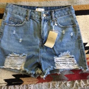 High waisted jean shorts size 8